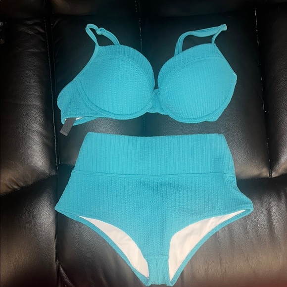 PINK Victoria's Secret Other - PINK Victoria's Secret Blue Bikini Set with Adjustable Straps